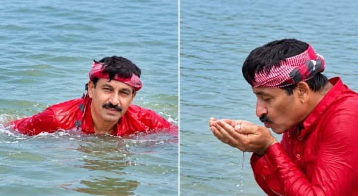 যমুনায় ডুব দিয়ে পানি পান বিজেপি নেতার, বললেন দূষণ অর্ধেক কমে গেছে
